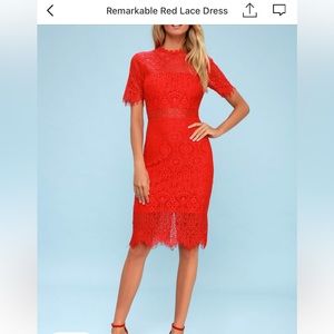 Remarkable red lace dress